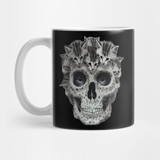 Cat Skull Cute Kitties Skull Design Creepy Kitty Skeleton Mug